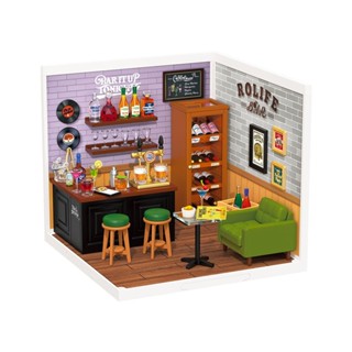 Robotime 若態 Rolife 若來 獨家贈品 超級世界 含燈 diy手工小屋 積木 小啄時光 酒吧 DW012