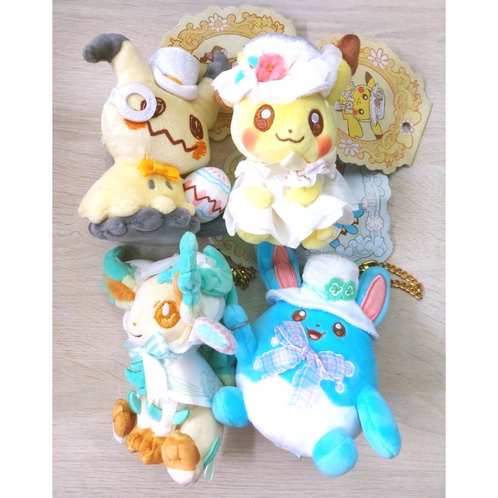 現貨 2022 Easter 皮卡丘 謎擬Q 葉伊布 瑪力露麗 娃娃 吊飾 中心 限定 復活節 精靈寶可夢 玩偶 布偶
