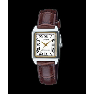 CASIO 卡西歐 方形復古 羅馬時刻 皮帶腕錶 - 白麵X咖啡 (LTP-V007L-7B2) [ 秀時堂 ]