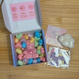 BATHDAY 小熊氣泡浴球X1,雲朵泡泡浴球X1,木漿棉X1