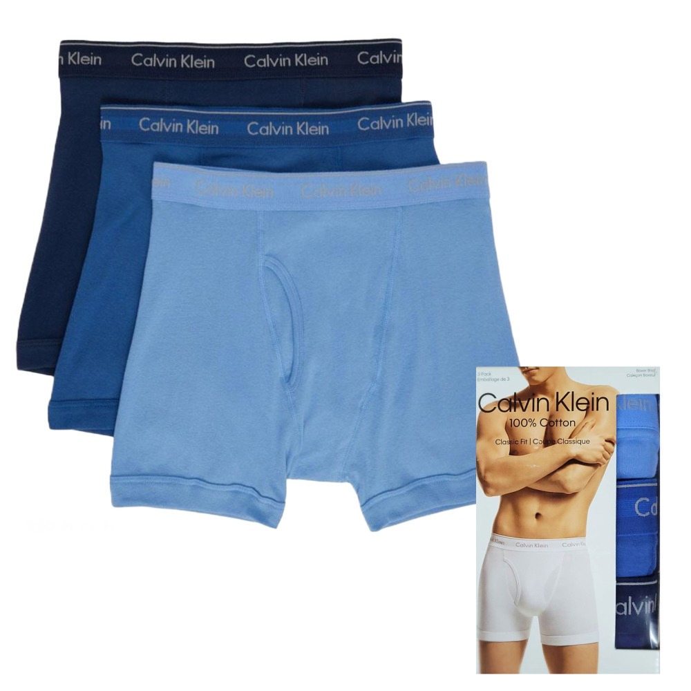 Calvin klein CK Boxer Brief 男士 純棉吸汗透氣 三件組裝 長版四角內褲 NB4003-940