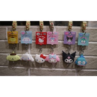 婕的店日本精品~日本帶回~Sanrio 布丁狗 大耳狗 Kitty 美樂蒂 庫洛米 人魚漢頓 伸縮繩 鑰匙圈吊飾