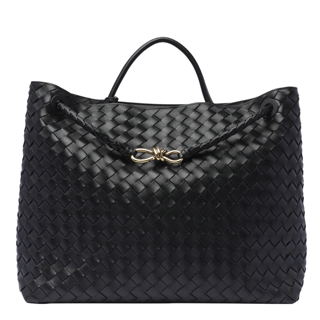 Bottega Veneta 766019 Andiamo 大款編織小羊皮包 黑色《當季專櫃正售★全新商品 》