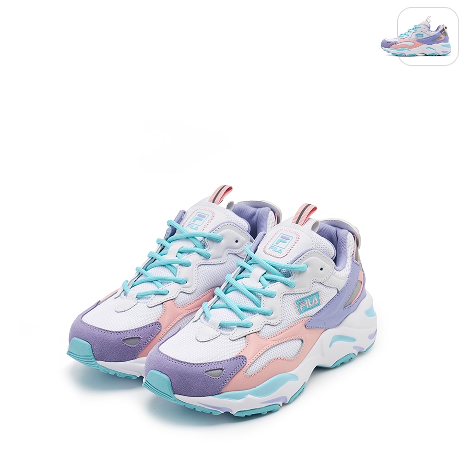 【FILA】女性 RAY TRACER APEX 運動鞋-白/粉/紫 5-C114Y-148