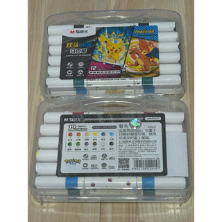 [拉斐爾小舖] 晨光 寶可夢 Pokemon 雙頭 丙烯 馬克筆 彩虹筆 12色 娃娃機夾到