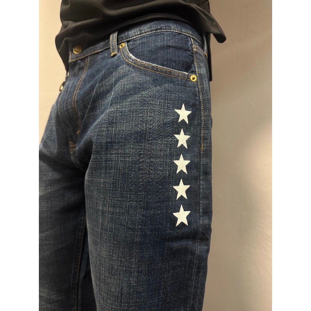Fenom藤原浩風格五星C1薄款水洗破壞赤耳丹寧直筒寬鬆牛仔褲(非Levis/Lee/EDWIN/DIESEL/藍哥)