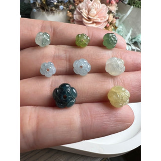 《pei nung私藏翡翠》天然翡翠.緬甸翡翠.蓮花珠6.2mm~9.2mm雕刻蓮花珠.單珠.裸石.