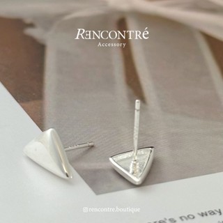 『現貨/韓國 百搭！幾何三角形 純銀耳釘』Rencontre 925純銀 純銀耳環 韓國耳環 耳釘