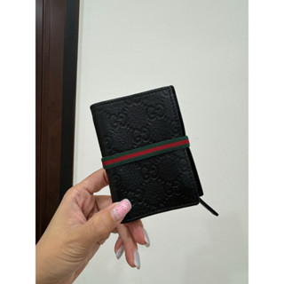 gucci 黑色 壓紋 牛皮 短夾 卡夾 卡包 零錢包 信用卡卡夾