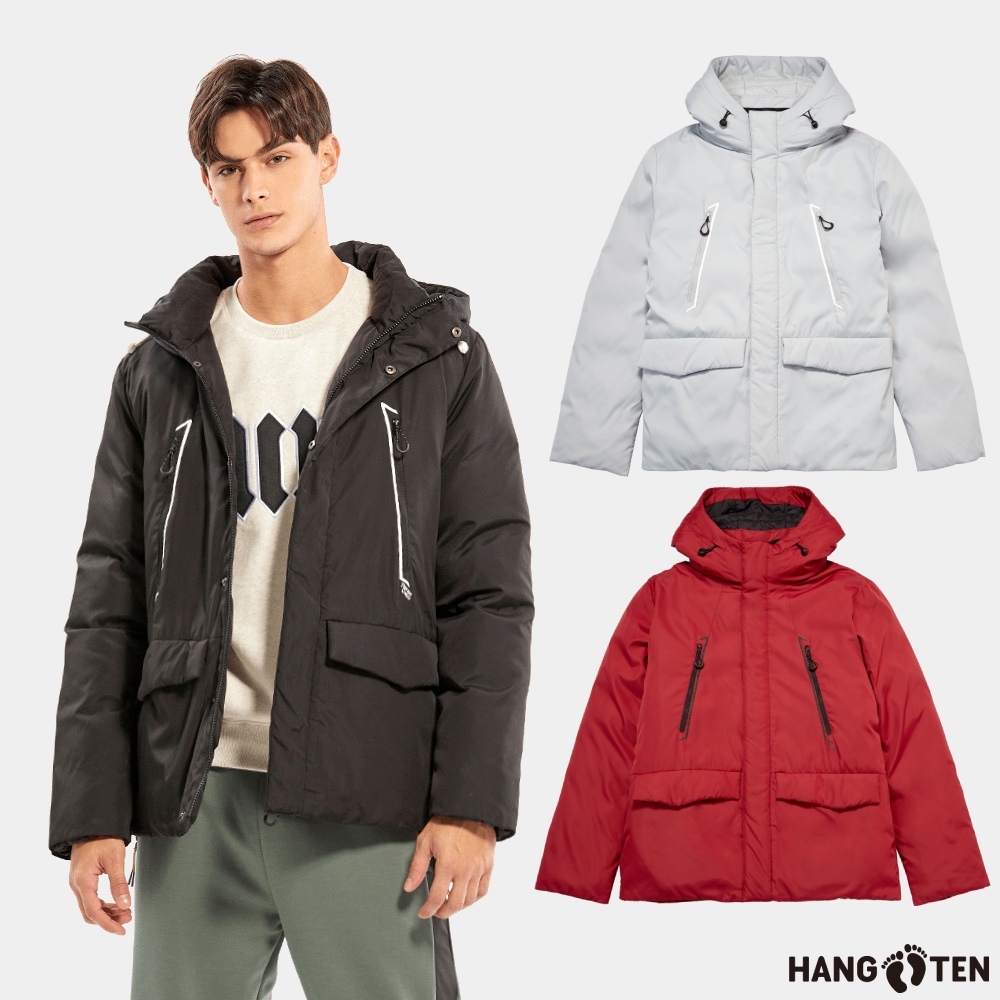 【Hang Ten】男裝-恆溫多功能- 石墨烯防風防輕潑水抗靜電貼合保暖外套(多色選)