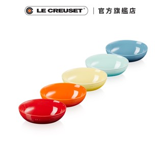 LE CREUSET 瓷器橢圓形湯碗17cm 5入組 (櫻桃紅/火焰橘/閃亮黃/薄荷綠/水手藍)