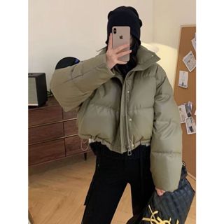 新款冬天必備 保暖外套 亮面免洗PU皮 羽絨棉服 女短立領 厚外套 小個子 麵包服棉襖 短版外套 冬季外套