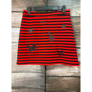 Viper (so nice副牌）紅黑條紋刺繡短裙M號24053