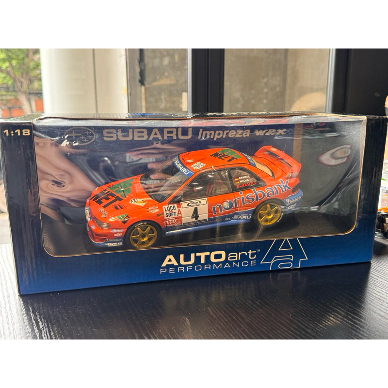 1/18 Autoart Subaru Impreza #4 P1 Racing WRC 2000 德國 絕版