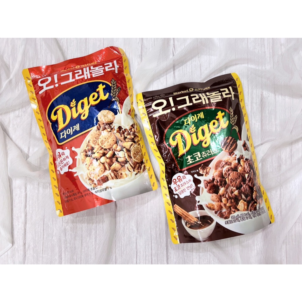 韓貨舖子🇰🇷 韓國 Market O NATURE 格蘭諾拉 穀物餅乾 麥片 granola Diget 巧克力 吉拿棒