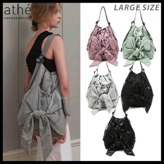 免稅代購 ATHE VANESSABRUNO RIBBON BAG 蕾絲 亮面 背包L/S/mini