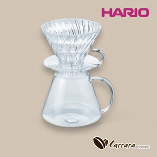 【卡拉拉咖啡精品】 HARIO SIMPLY V60 清透 玻璃手沖組 S-VGBK-02-T 公司貨