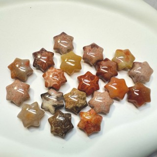 福利品【珊瑚玉配件-六角星】星星 通孔 雕刻件 造型 水晶 手串 設計款 手作 DIY