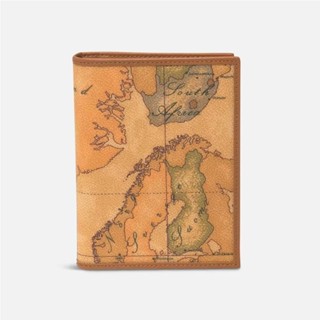 【Alviero Martini 義大利地圖包】5卡護照夾-地圖黃
