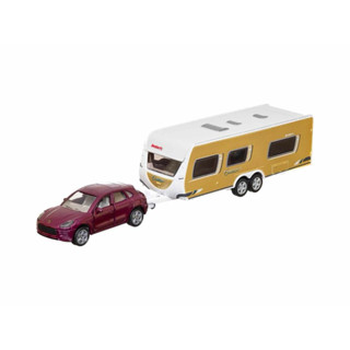【六四分之一】SIKU｜Porsche Cayenne Caravan｜保時捷凱燕 露營車 拖車組｜合金模型車