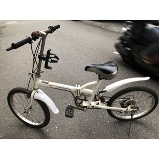 🌟白色折疊變速腳踏車 ⭐二手16吋變速 自行車 腳踏車 代步車