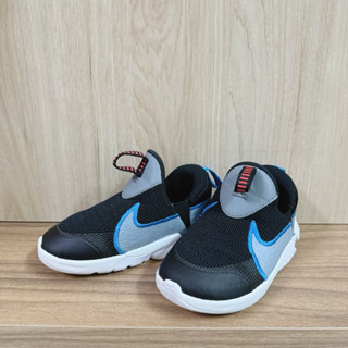二手-Nike Flex Plus 2 TD 小童學步鞋 休閒無鞋帶 套入式 舒適 透氣 黑藍 [DV8998-001]