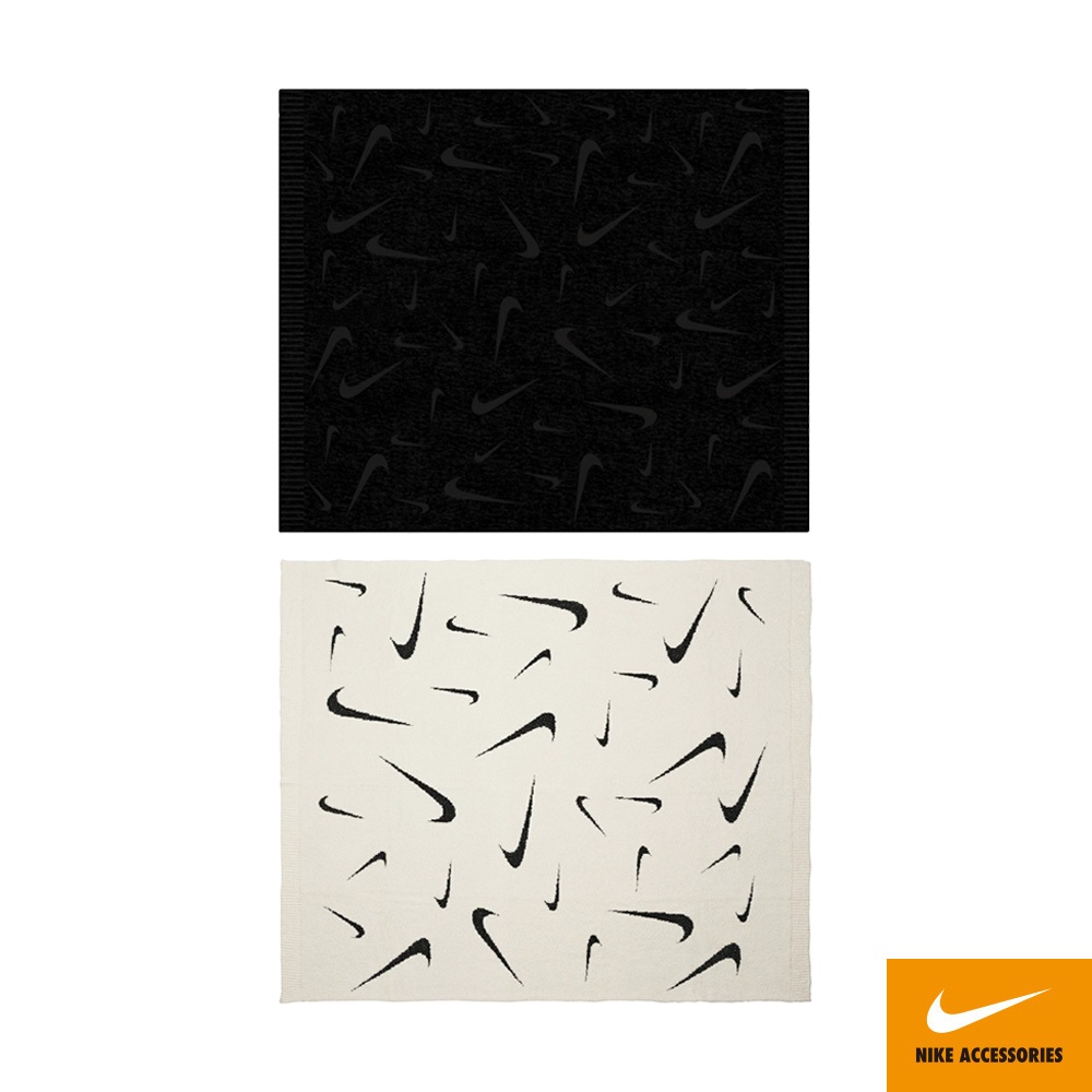 NIKE OFFLINE OVERSIZE BOUCLE 針織毛毯 針織毯 午睡毯 空調毯 保暖毯 冬季 柔軟 黑 米