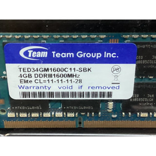 Team 十銓 4G 筆記用記憶體 ( DDR3 1600 )