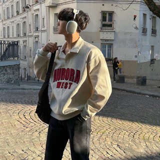 【MOONSTUDIO】韓國🇰🇷 AURORA 翻領上衣 翻領 長袖 長t 韓系 韓國男裝 韓國服飾 寬鬆 休閒 百搭