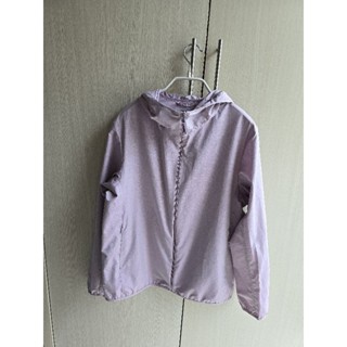 二手 uniqlo uv 外套 連帽外套 粉紫 XL 夏天 （小瑕疵）風衣外套