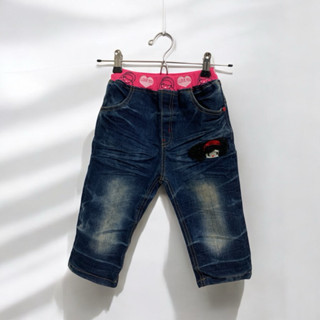 ［二手］🔹童裝 KIDS🔹牛仔褲 爆炸頭可愛牛仔褲 爆炸頭女孩八九分褲 伸縮褲頭牛仔褲子