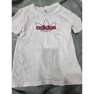 Adidas童裝 純白logoT size 3-4year 104cm