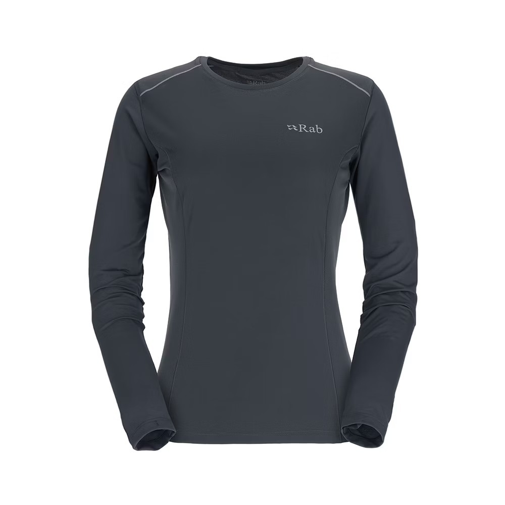 RAB Force LS Tee  女 長袖透氣排汗衣 鯨魚灰 RQBL08BEL｜碧綠商行