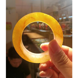 【 寶兒 】 冰種 黃翡日出東方 緬甸翡翠A貨手鐲