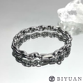 【OBIYUAN】手鍊 鈦鋼 夾扣 粗麻花 禮物 飾品【SR322】