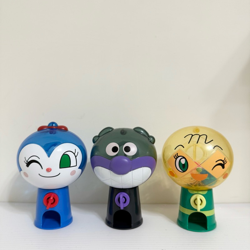 日本 BANDAI 麵包超人扭蛋機 / 細菌人、藍精靈、哈密瓜超人