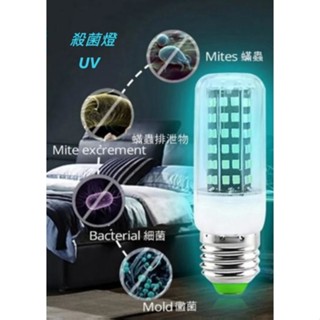 殺菌玉米燈泡E27 10W 紫外線殺菌燈 110V電壓 附簡易開關燈座x1