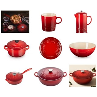 璀璨聖誕 現貨抵臺 Le Creuset 歡樂耶誕/圓盤/馬克杯/烤盅/法式大碗/濾茶器/單柄鍋/媽咪鍋/櫻桃紅/碗/杯