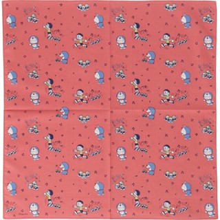 未來百貨 毛巾寢具系列 - 哆啦A夢 音樂為主題的 紅色 手帕 53 x 53 公分