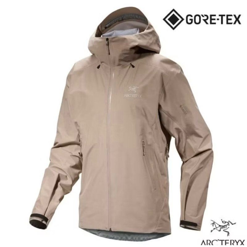 免運【ARCTERYX 始祖鳥】男款L號防風防水透氣連帽外套 Beta LT Gore-Tex煙燻棕