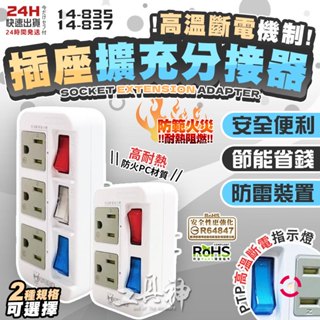工具神 臺灣製 高溫自斷 壁插插座 壁插 插座 接地分接器 接式插座 擴充插座 開關插座 節能 防雷擊 BSMI認證