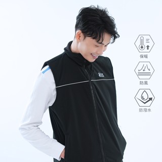 【遊遍天下】臺灣現貨-男女款防風刷毛保暖機能雙面穿背心GV21003 / 黑色 ( M - 5L )