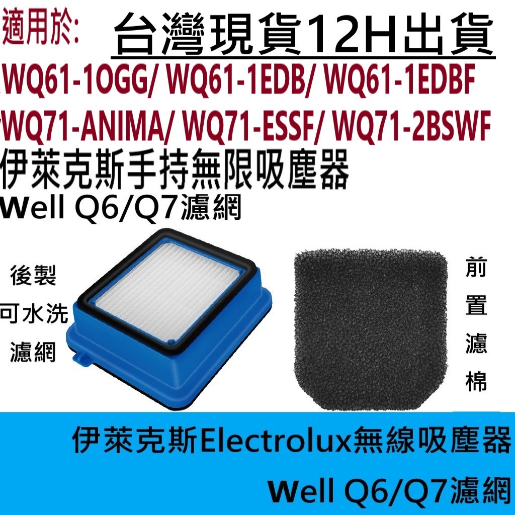 💎Electrolux 伊萊克斯 Well Q6 Q7 HEPA 濾網 海綿 濾棉 吸塵器 WQ61 WQ71 濾芯💎