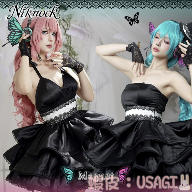 USAGI預購♡妮可妮蔻♡♡訂製需定金♡蝴蝶耳機 初音 巡音 magnet 禮服 V家 cosplay 服裝 套裝