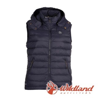 【wildland 荒野】女700FP可拆帽輕暖羽絨背心『夜空藍』0B22171