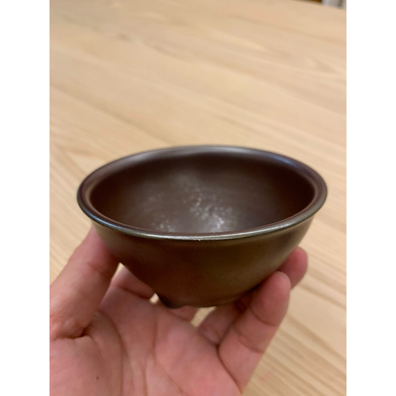 人間国宝 江有庭作 圓山窯 蔵色天目 茶碗 共箱 共布 略歴付 茶道具