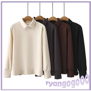 XL-4XL 大尺碼女裝 翻領德絨長袖上衣 秋冬長袖上衣 大尺碼翻領德絨長袖上衣 大尺碼秋冬長袖上衣 00191