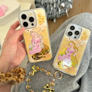 高階感閃粉流沙樂佩公主帶鏈條適用iPhone16promax手機殼蘋果15新款13卡通14pm小眾16pro全包創意少女