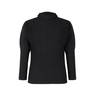 【ginger】HOMME PLISSÉ ISSEY MIYAKE(2號3號)三宅一生黑色基本款立領高領長袖上衣