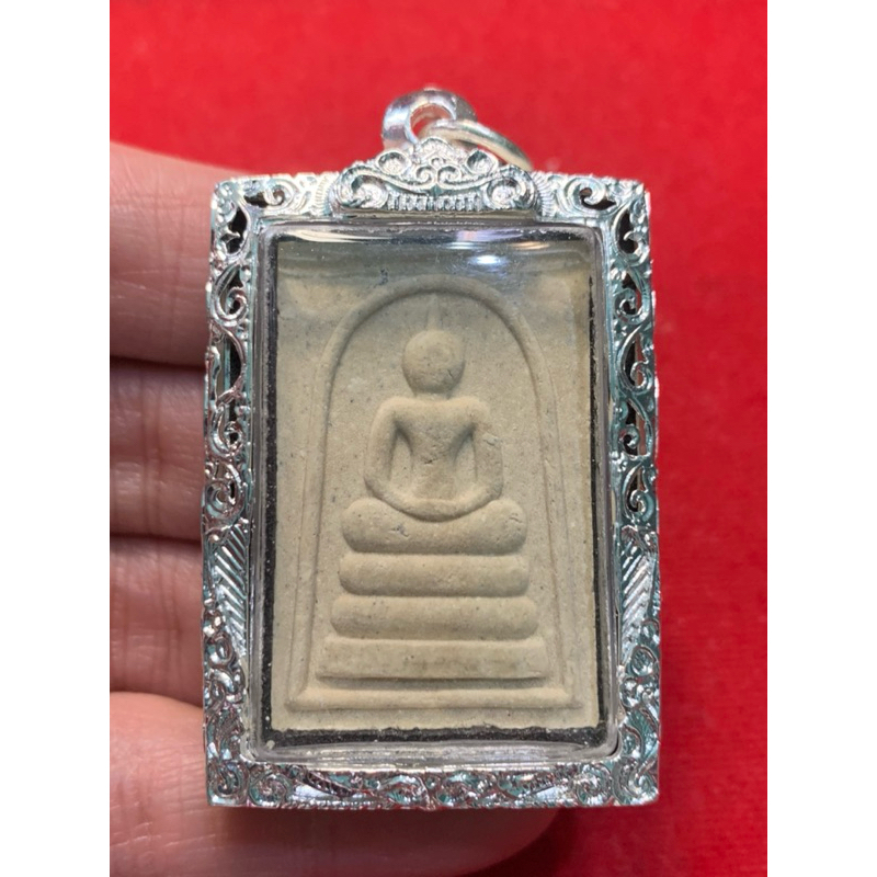 近代崇迪王 三大聖僧之首 龍婆培最著名的噴模系列 2537大模自身三層法座崇迪 泰國訂製厚*純銀*雕花開合殼